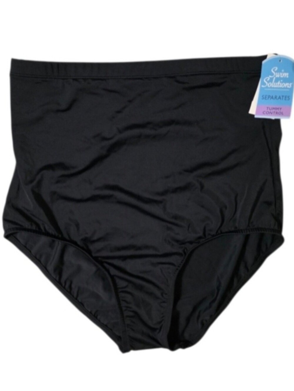 Swim Solutions Women's Black High-Waist Control Swim Bottom NWT
